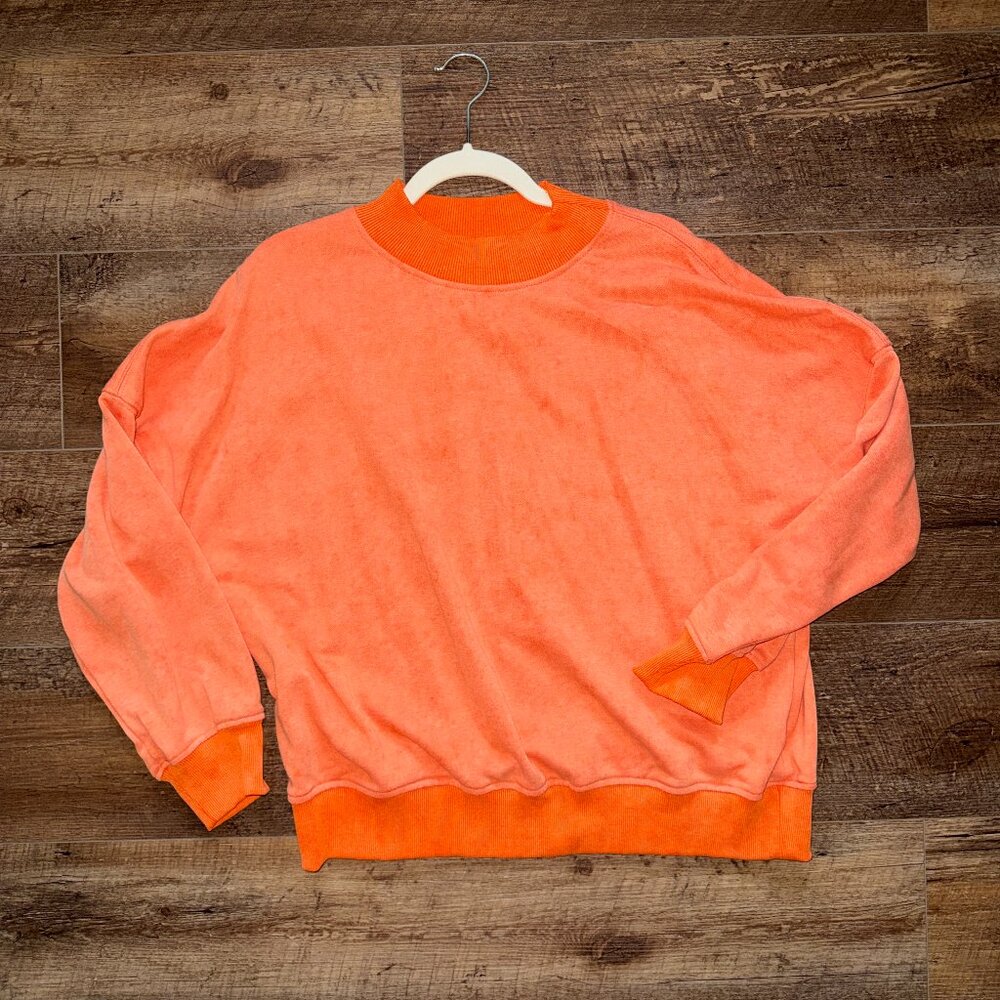 Boutique Velour sweatshirt orange Size Medium NWOT